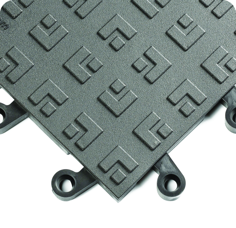 ErgoDeck General Purpose Solid Ergonomic Tiles - 8" x 18" x 7/8" Thick - Charcoal - Apex Tool & Supply