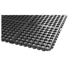 3' x 3' x 5/8" Thick Drainage Mat - Black - Grit Coated - Apex Tool & Supply