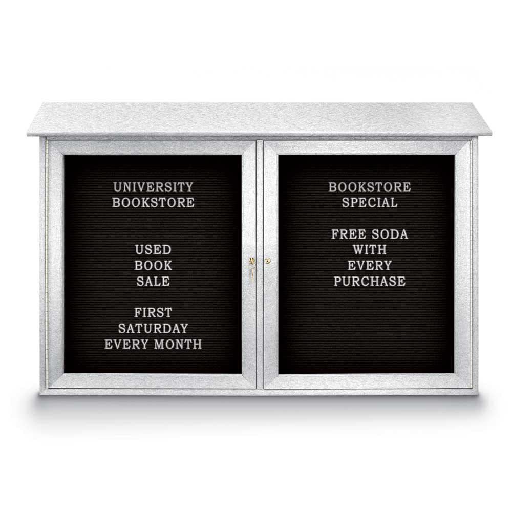 Enclosed Letter Board: 45" Wide, 30" High, Laminate, Black