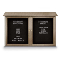 Enclosed Letter Board: 45" Wide, 30" High, Laminate, Black