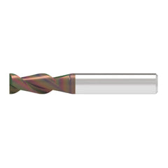 Corner Chamfer End Mill: 10.00 mm Dia, 21.00 mm LOC, 2 Flute, 0.10 mm Chamfer Width, Solid Carbide