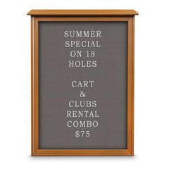 Enclosed Letter Board: 54" Wide, 38" High, Fabric, Gray