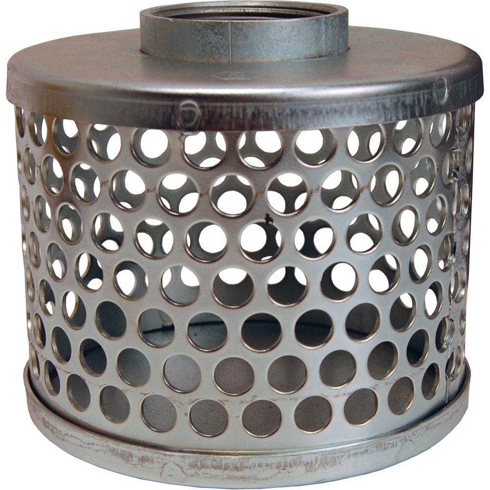 Strainers, Skimmers & Foot Valves; Product Type: Round Hole Strainer; Pipe Size: 2-1/2; Material: Zinc-Plated Steel; Hose Size: 2.5 in; Lead Free: No; Overall Height: 4.41 in; Overall Diameter: 4.875