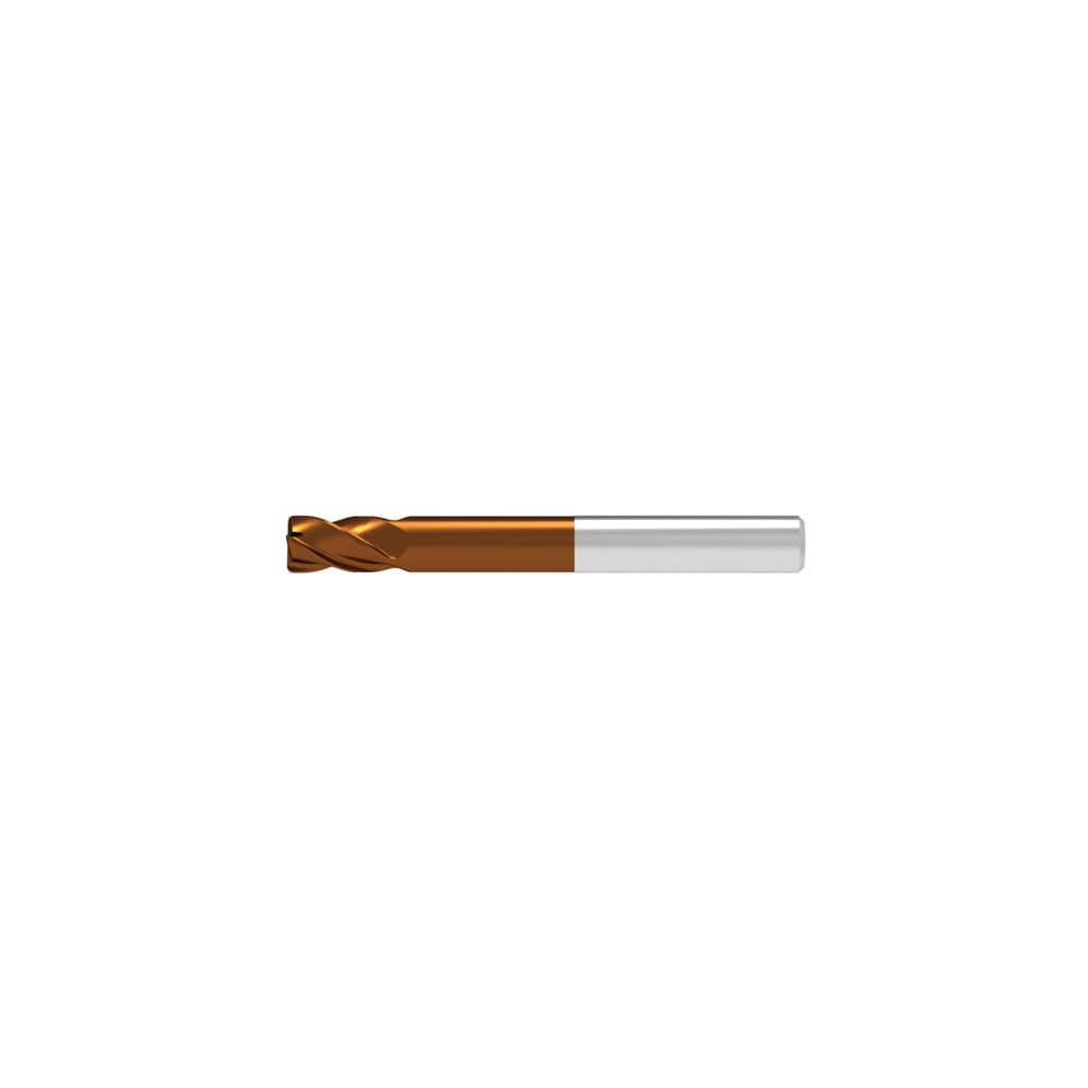 Corner Radius End Mill: 0.80 mm Dia, 1.00 mm LOC, 0.05 mm Radius, 2 Flute, Solid Carbide