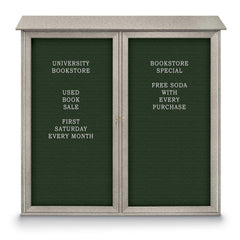 Enclosed Letter Board: 48" Wide, 48" High, Fabric, Woodland Green