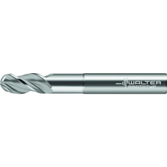 Ball End Mill: 1/2" Dia, 1" LOC, 3 Flute, Solid Carbide
