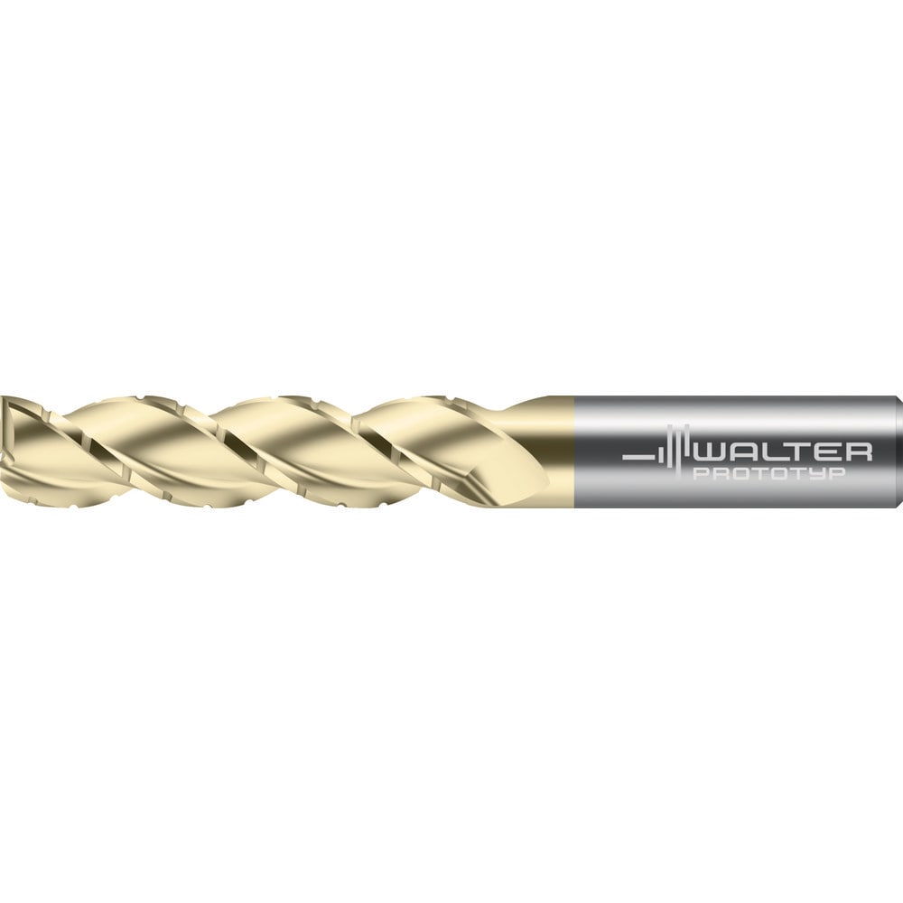 Roughing End Mill: 1/4" Dia, 3 Flute, Single End, Solid Carbide, Chipbreaker
