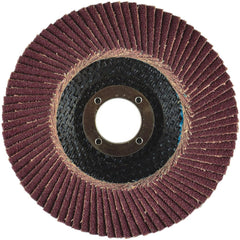 Flap Disc:  5" Dia, 5/8-11" Hole, 120 Grit, Aluminum Oxide, Type 27