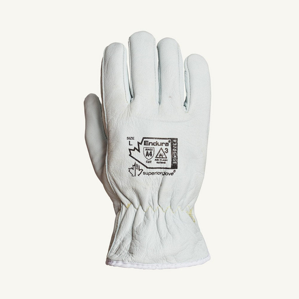 Cut, Puncture & Abrasion-Resistant Gloves: Superior Glove Works 378GKGVBE, Size Large, ANSI Cut A6, ANSI Puncture 4, Goatskin Leather Lined, Goatskin