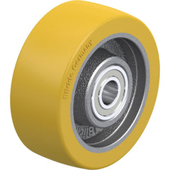 Rigid & Swivel Caster Wheel: Polyurethane, 4" Dia, 1-9/16" Wide