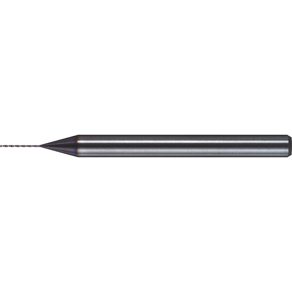 Micro Drill Bit: 0.0122" Dia, 130 deg, Solid Carbide