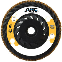 Flap Disc:  4-1/2" Dia, 5/8-11" Hole, 120 Grit, Ceramic Alumina, Type 29