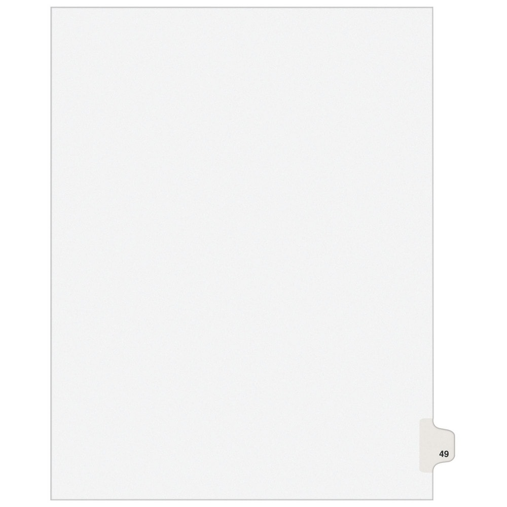11 x 8 1/2" 49" Label, 25 Tabs, Unpunched, Preprinted Tab Dividers