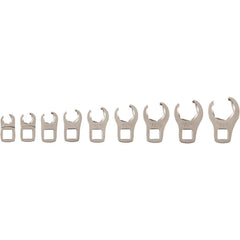 Crowfoot Wrench Sets; Set Type: Flare Nut Crowfoot Wrench Set; Container Type: None; Drive Size: 3/8 in; Opening Shape: Hex; Wrench Size: 5/16