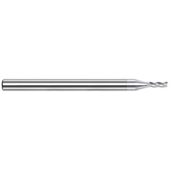 Square End Mill: 1/8" Dia, 1/2" LOC, 3 Flute, Solid Carbide