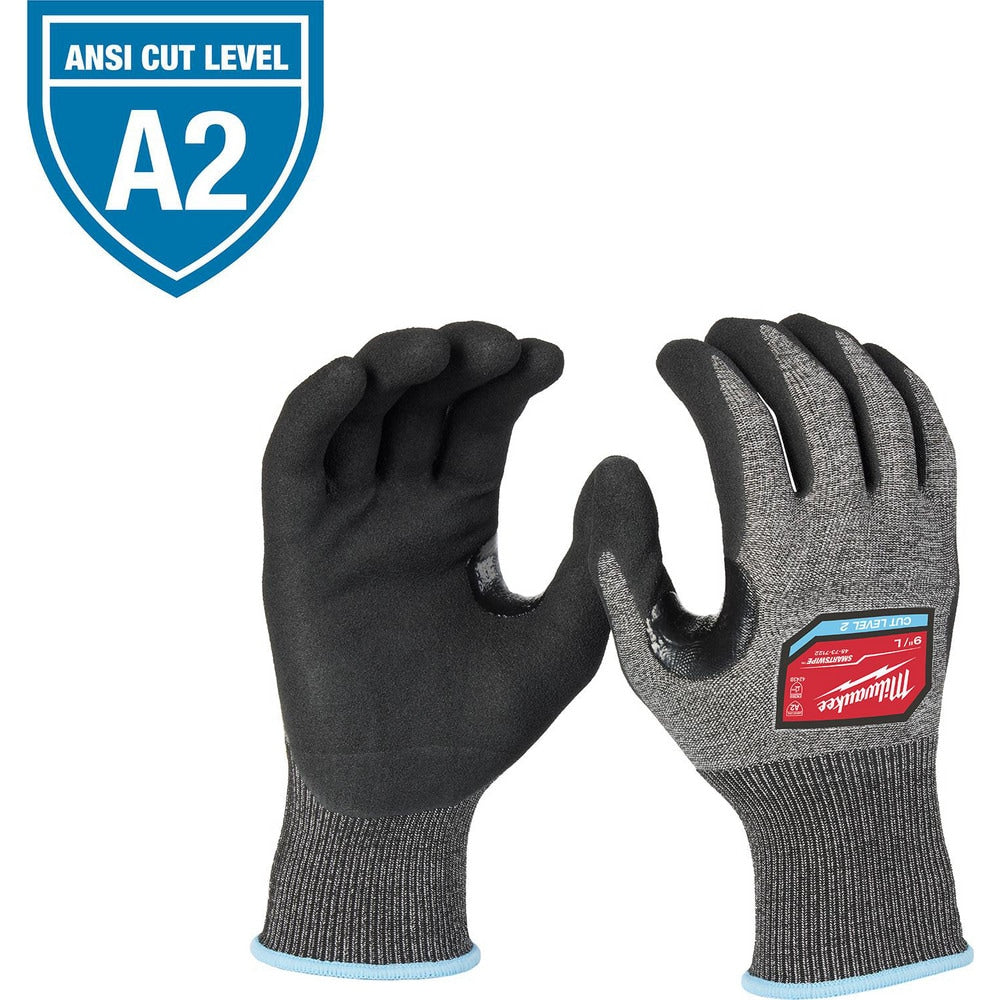 Cut-Resistant Gloves: Milwaukee 48-73, Size X-Large, ANSI Cut A2, ANSI Puncture 0, Nitrile, Polyethylene