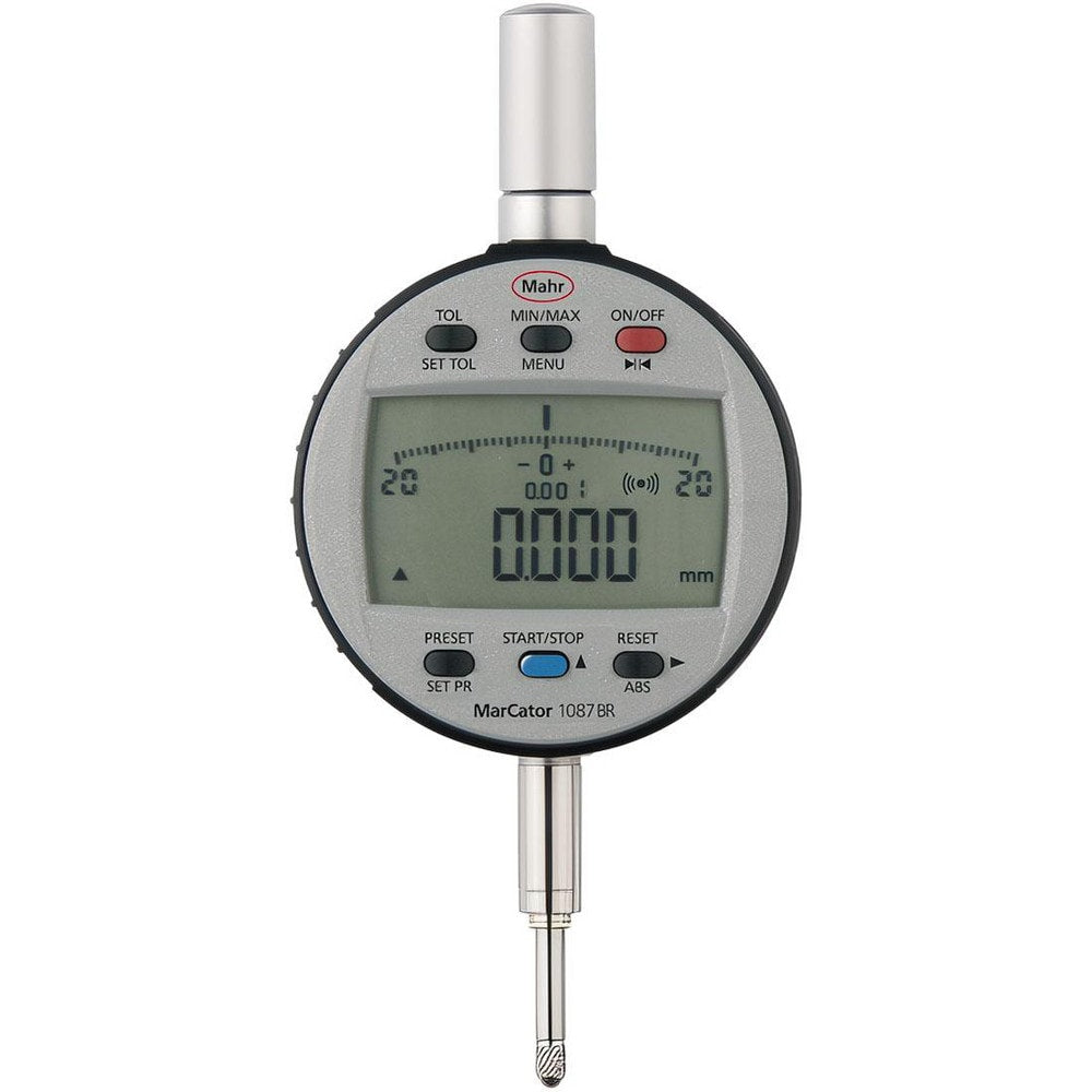 LCD Electronic Drop Indicator: 1/2" Max, Flat Back