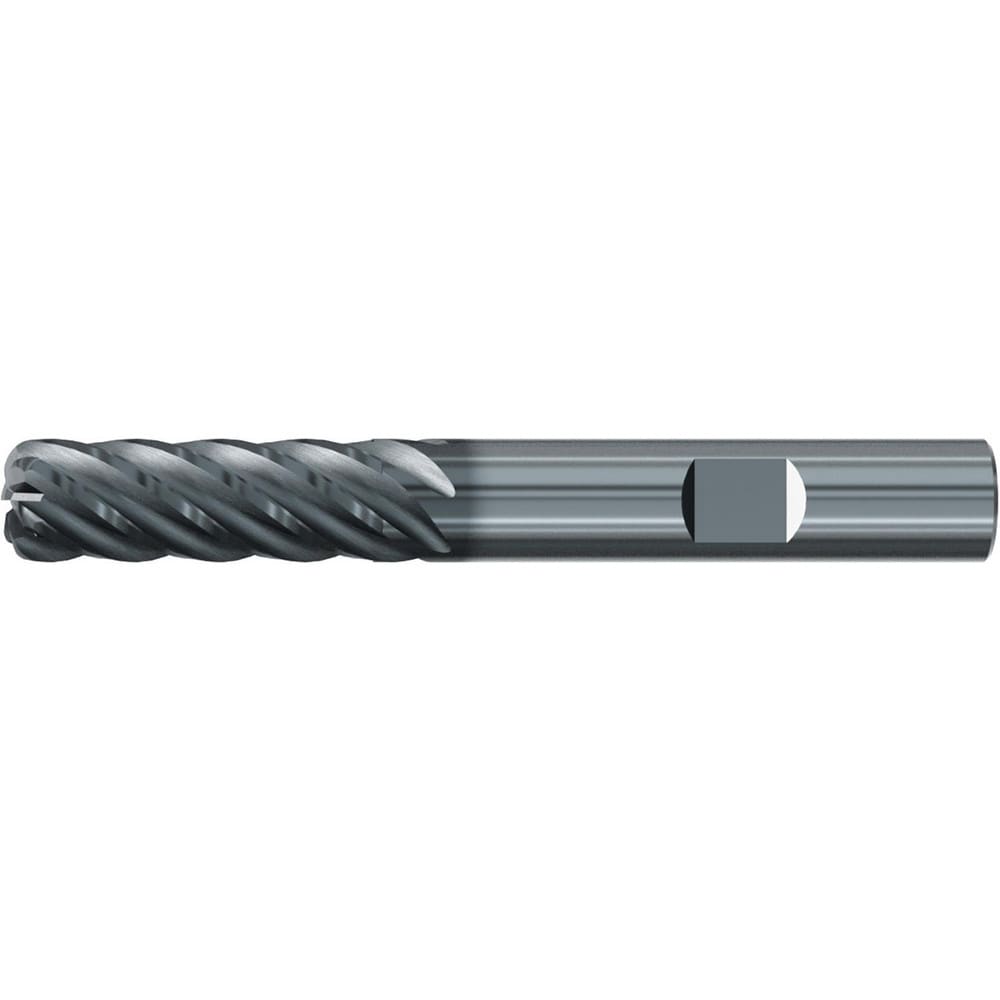 Roughing & Finishing End Mills; Mill Diameter (Fractional Inch): 5/8; Flute Type: Spiral; Number Of Flutes: 6; End Mill Material: Solid Carbide; Length of Cut (Inch): 2-1/4; Coating/Finish: AlCr