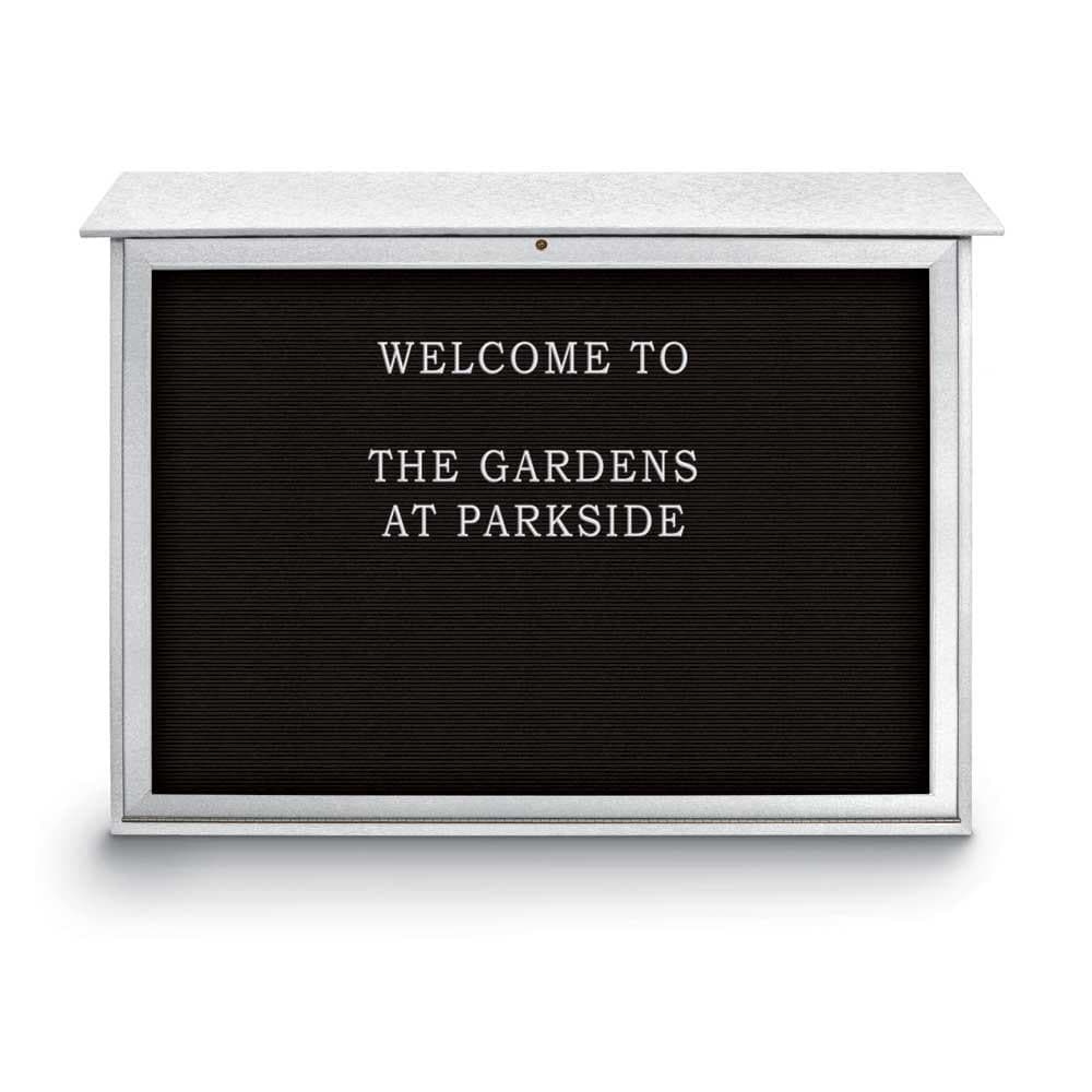 Enclosed Letter Board: 45" Wide, 30" High, Recycled Plastics, White