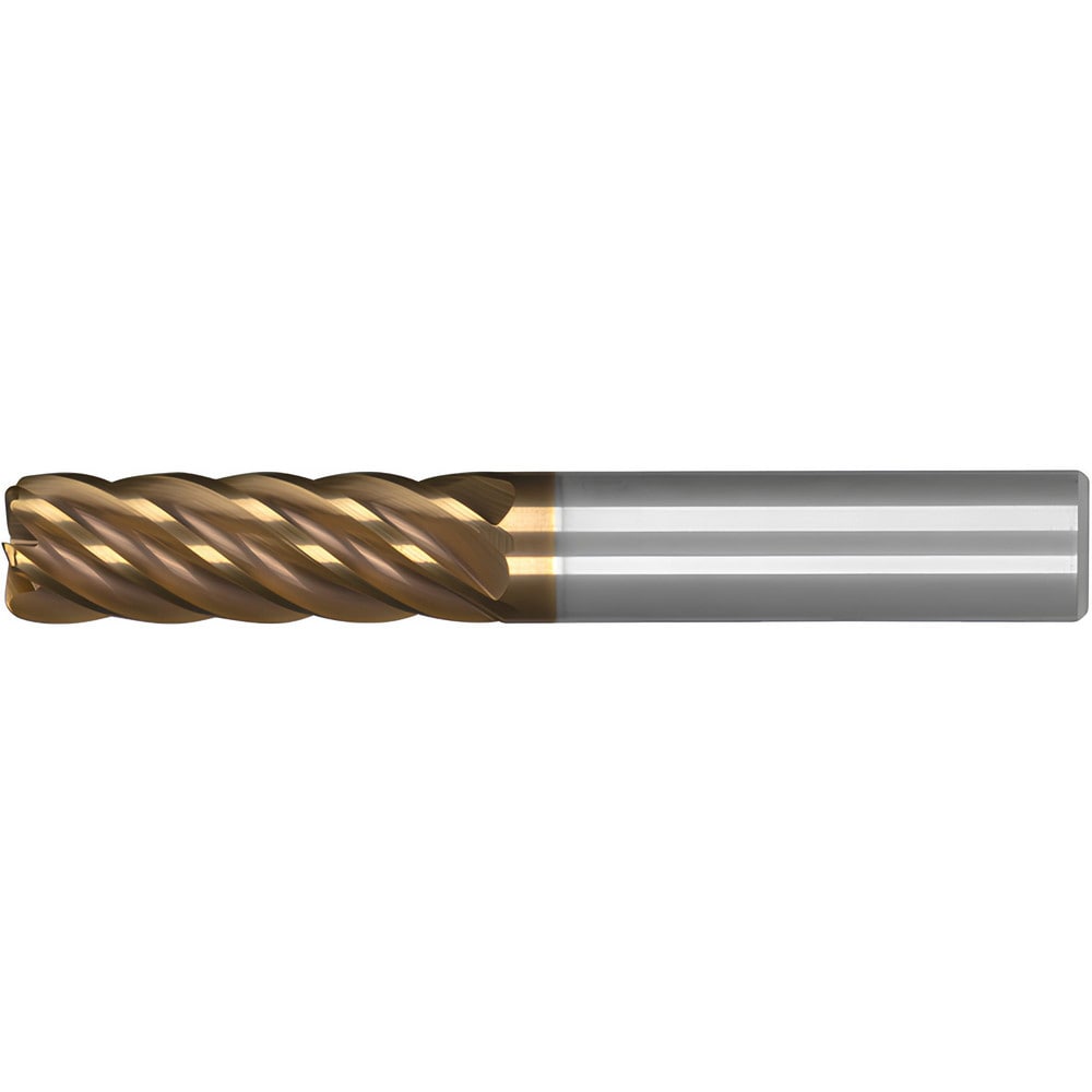 Corner Radius End Mill: 3/4" Dia, 2" LOC, 0.0900" Radius, 6 Flute, Solid Carbide