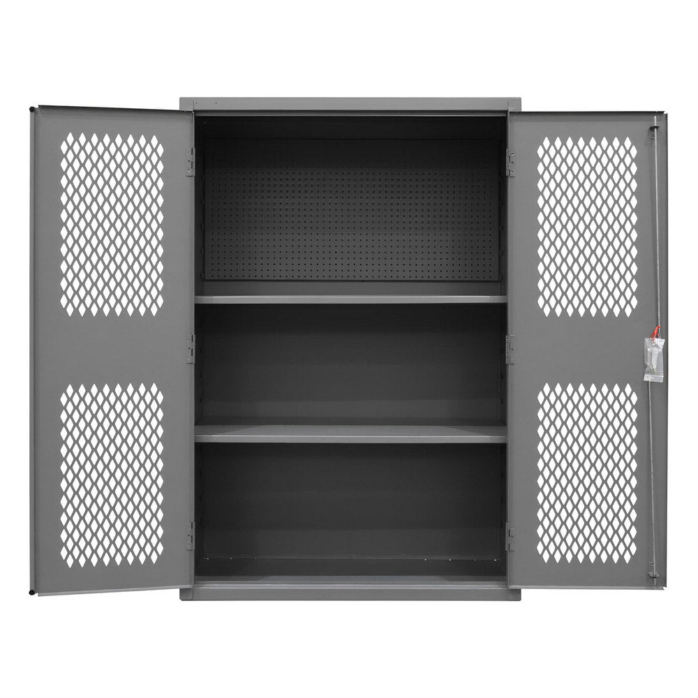 Steel Pegboard, Shelf & Ventilated Storage Cabinet: 48" Wide, 72" High