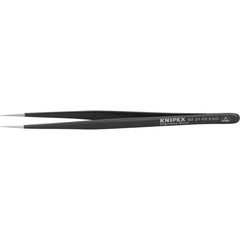 Tweezers; Tweezer Type: ESD Safe; Pattern: Smooth Pointed Tip and Serrated Bent Tip; Material: Stainless Steel; Tip Type: Extra Fine; Tip Shape: Pointed; Overall Length (Inch): 5-1/2; Grip Style: Smooth