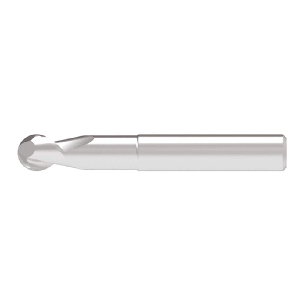 Ball End Mill: 3.00 mm Dia, 6.00 mm LOC, 2 Flute, Solid Carbide