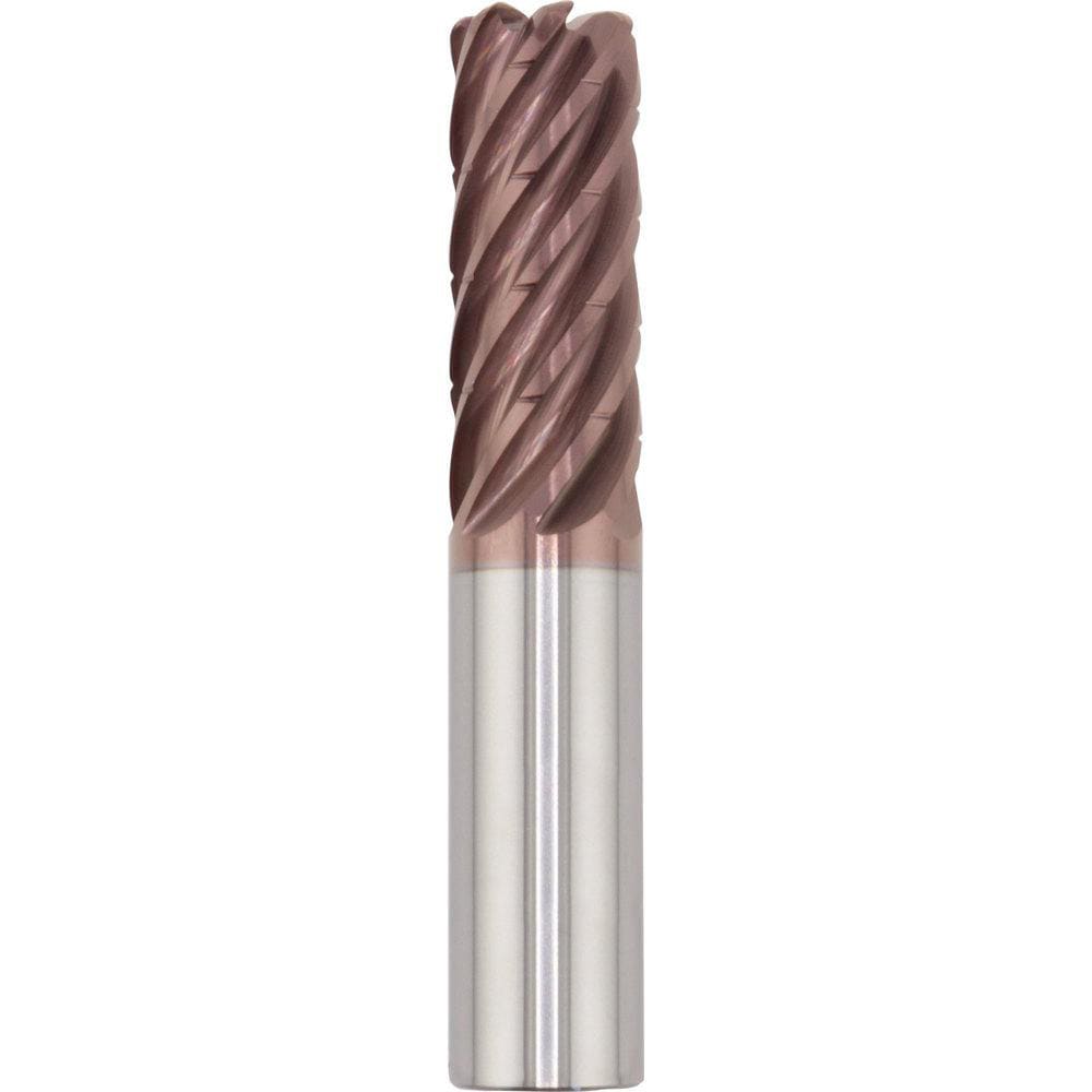 Corner Radius End Mill: 1" Dia, 4" LOC, 0.1200" Radius, 7 Flute, Solid Carbide