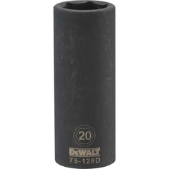 Impact Socket: 1/2" Drive, 20 mm Socket, Hex Drive