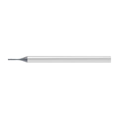 Ball End Mill: 1.00 mm Dia, 1.00 mm LOC, 2 Flute, Solid Carbide