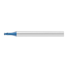 Ball End Mill: 1.20 mm Dia, 0.96 mm LOC, 2 Flute, Solid Carbide