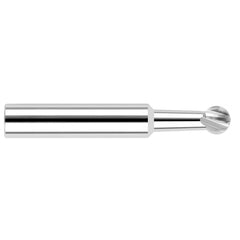 Undercutting End Mills; Mill Diameter (Decimal Inch): 0.0625; Mill Diameter (Inch): 1/16; Length Of Cut (Decimal Inch - 4 Decimals): 0.0529; Overall Length (Inch): 1-1/2; Radius: 0.0313; Number Of Flutes: 2; Neck Length (Decimal Inch): 0.0780; Neck Diamet