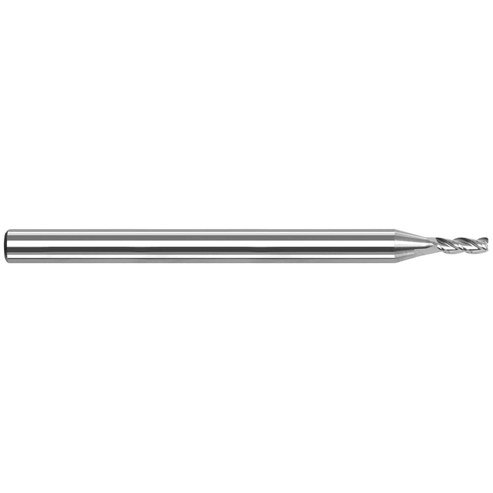 Corner Radius End Mill: 5/64" Dia, 3.00 mm LOC, 0.50 mm Radius, 3 Flute, Solid Carbide