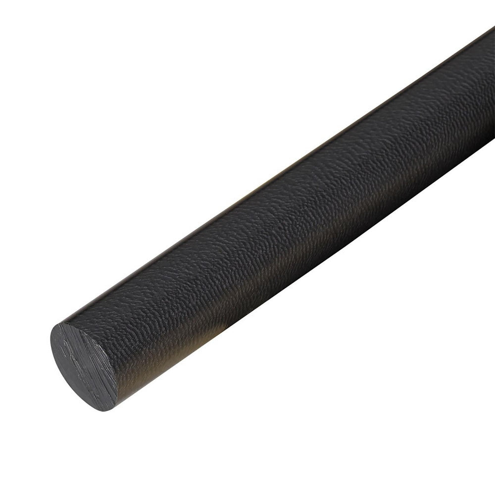 Plastic Rod: 12" Long, 2" Dia, Black, Opaque, 5000 - 1000 psi Tensile Strength