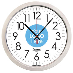 Brush Bridles; 14.5 SLVR CUSTOM LOGO QUARTZ WALL CLOCK