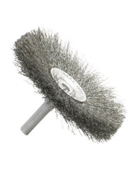 2 1/2″ Diameter × 0.312″ Width, Carbon Steel, 0.008″ Crimped Bristle, Wheel Brush