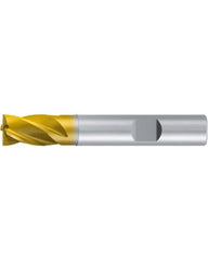 ‎Square End Mill; 1/2″ Dia. × 3/4″ LOC × 1/2″ Shank Dia. × 2-1/2″ OAL ; 4 FL ; Carbide ; TiAlN+TiN ; 0.008″ R