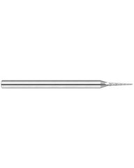 ‎1/64″ Dia. × 0.12″ LOC × 1/8″ Shank Size × 1-1/2″ OAL, 3 Flute, 15 Degrees Body Half Taper Angle, Carbide, Uncoated, Square, Tapered End Mill