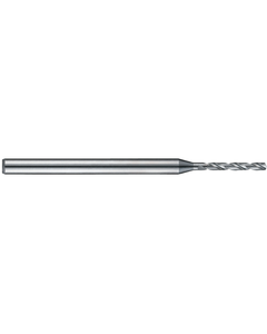 2.4 mm Dia. × 3 mm Shank Dia. × 50 mm OAL × 17 mm LCF, 140 Degrees, 7xD, 2 Flute, Uncoated - Solid Carbide Drills