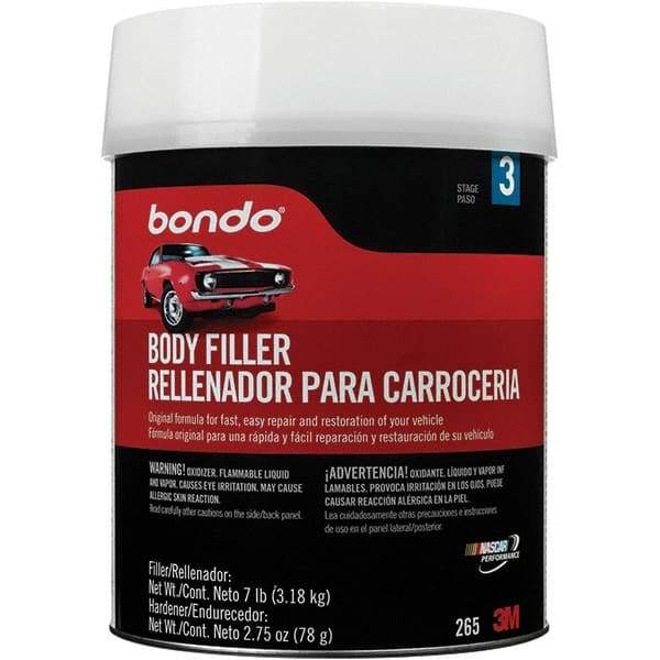 3M - Body Filler - 7 Lb Body Filler, 2-3/4 oz Cream Hardener - Apex Tool & Supply