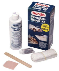 3M - 7 Piece Fiberglass Repair Kit - 8 oz Fiberglass Resin, .2 oz Liquid Hardener Plastic Spreader, 3 Sq Ft Fiberglass Cloth, Mixing Stick, Mixing Tray, Instructions Booklet - Apex Tool & Supply