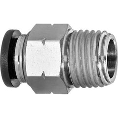 Value Collection - 3/8" OD, NPT Male, Nylon Push-to-Connect Male Connector - 150 Max psi, Black - Apex Tool & Supply