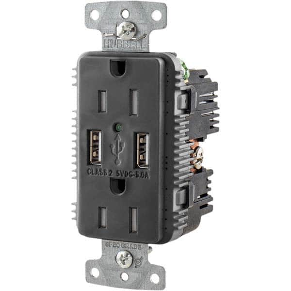 Hubbell Wiring Device-Kellems - USB Receptacles Number of USB Ports: 2 Number of Receptacles: 2 - Apex Tool & Supply