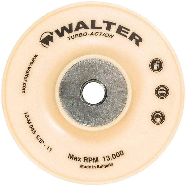 WALTER Surface Technologies - 4-1/2" Diam Disc Backing Turbo Backing Pad - 13,000 RPM - Apex Tool & Supply
