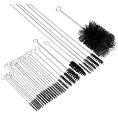 Brush Research Mfg. - 3/4" Diam Helical Nylon Tube Brush - Single Spiral, 0.028" Filament Diam, 3" Brush Length, 14" OAL, 0.245" Diam Galvanized Steel Shank - Apex Tool & Supply