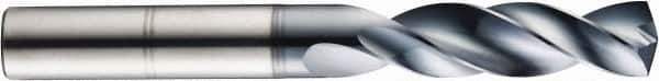 SGS - 29/64" 145° Solid Carbide Jobber Drill - AlTiN Finish, Right Hand Cut, Spiral Flute, Straight Shank, 4-11/16" OAL, Standard Point - Apex Tool & Supply