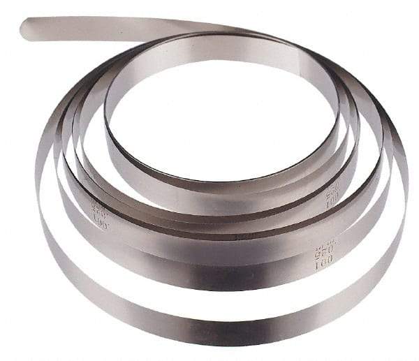 SPI - 0.09mm Thick x 10 Ft. Long x 1/2 Inch Wide, Feeler Stock Roll - High Carbon Steel - Apex Tool & Supply