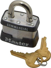 Master Lock - 3/4" Shackle Clearance, Keyed Alike Maximum Security Padlock - 9/32" Shackle Diam, Laminated Steel - Apex Tool & Supply