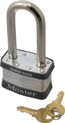 Master Lock - 2-1/2" Shackle Clearance, Keyed Alike Maximum Security Padlock - 3/8" Shackle Diam, Laminated Steel - Apex Tool & Supply