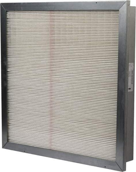 Made in USA - 24" Noml Height x 24" Noml Width x 4" Noml Depth, 85% Capture Efficiency, Wireless Pleated Air Filter - MERV 13, Microfiberglass Paper, Integrated Metal Frame, 500 Max FPM, 2,000 CFM, For Any Unit - Apex Tool & Supply